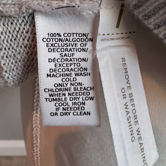 Loft Women's Size XS "Con Amor" Gray Lightweight Sweater 100% Cotton - Picture 9 of 9